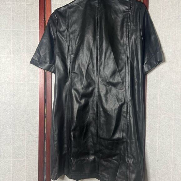 ZARA TRF COLLECTION FAUX LEATHER SHIRT DRESS SIZE M - Picture 4 of 8